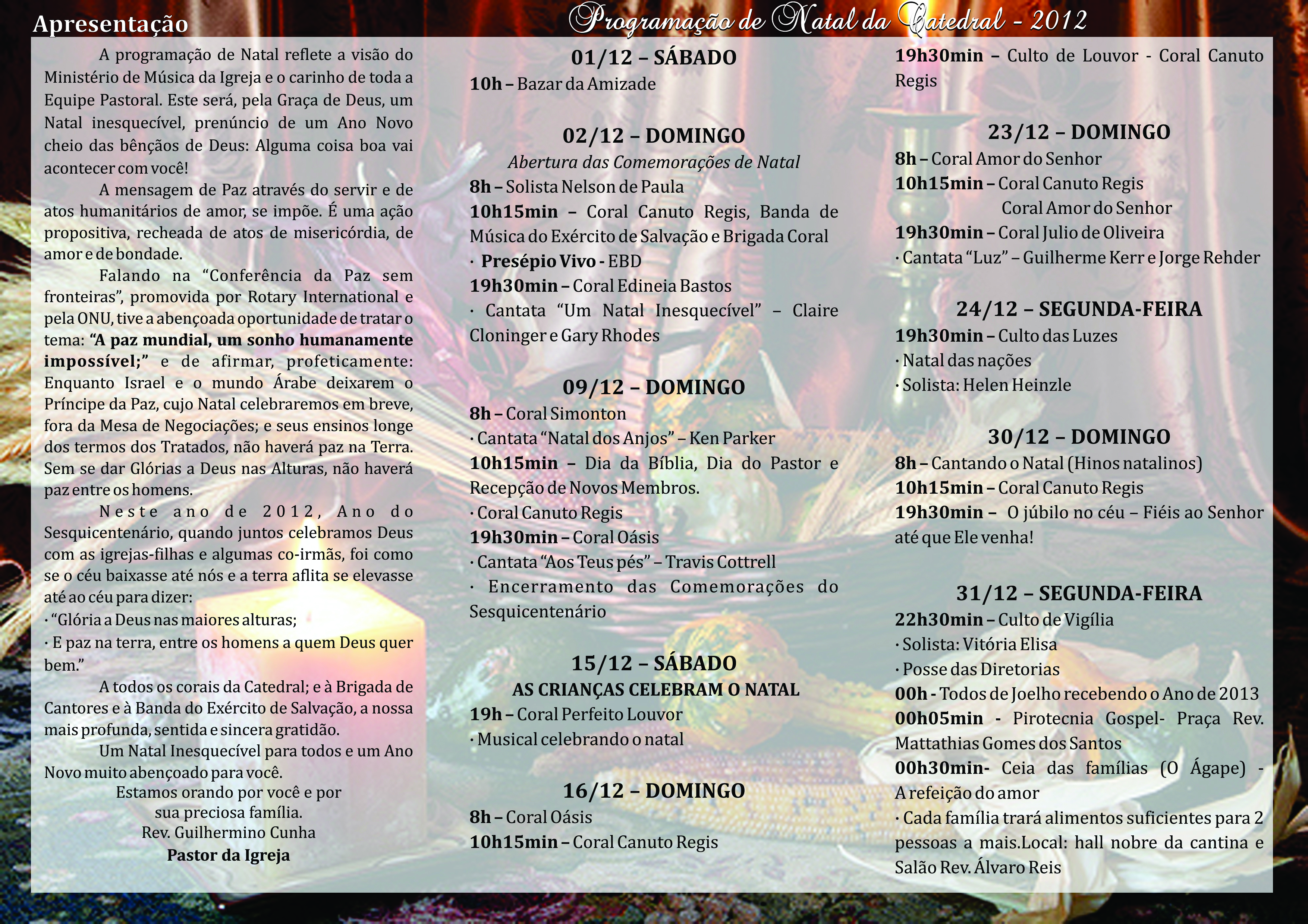 Programação de Natal Programação de Natal